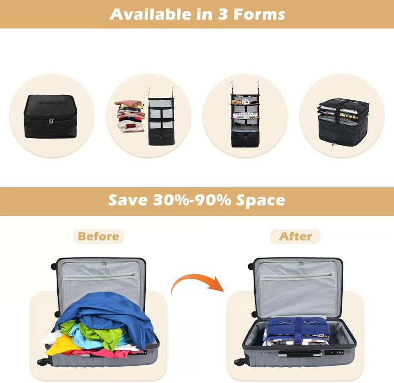 Hanging organizer in closet