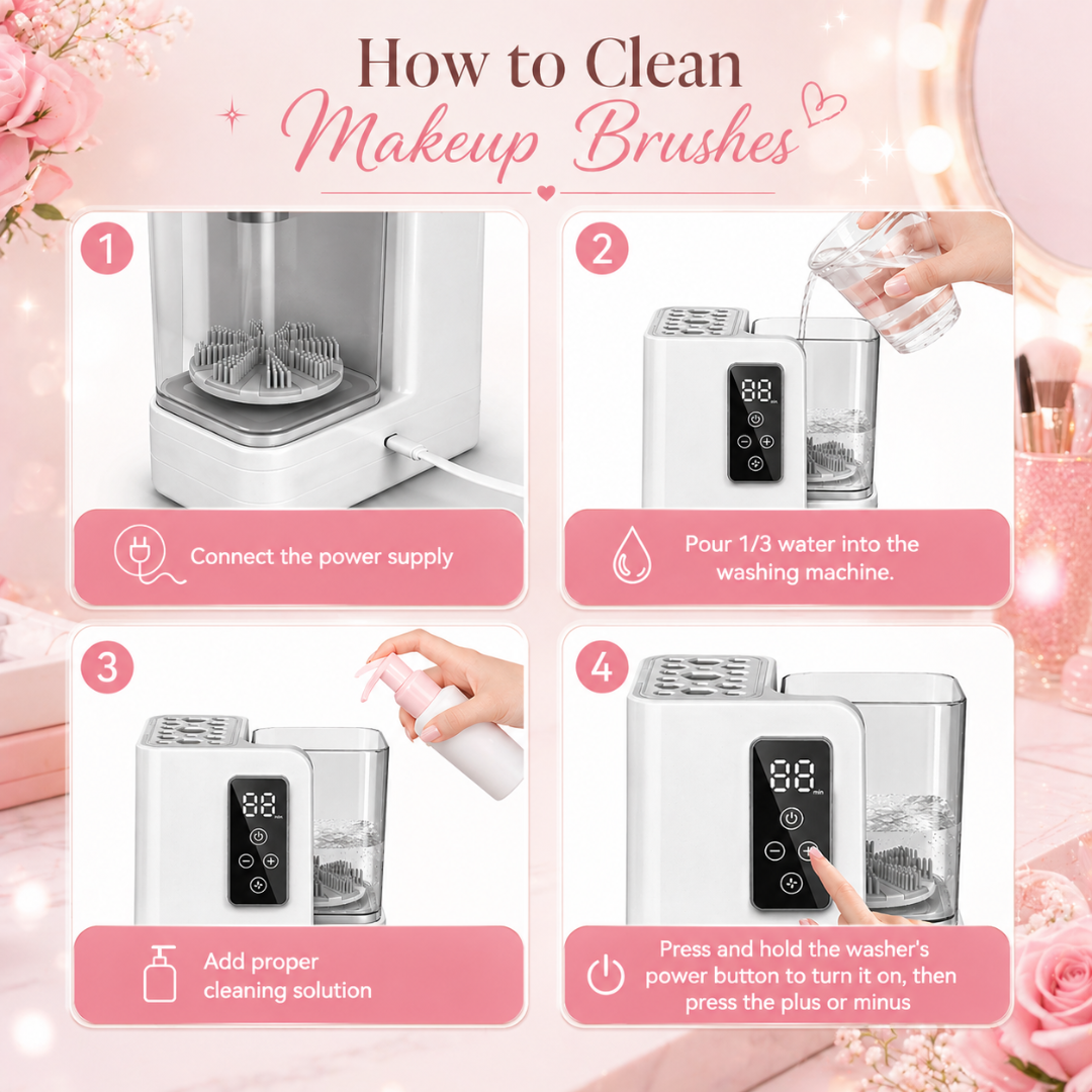 Fresh clean makeup brushes